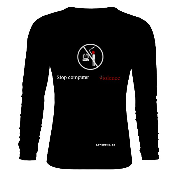 Tričko s potiskem Stop computer violence